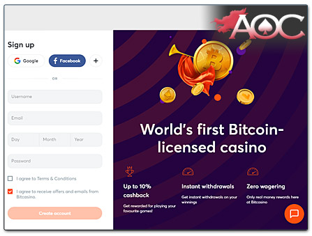 Bitcasino registration