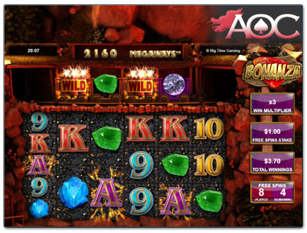 Big Time Gaming Bonanza free spins round