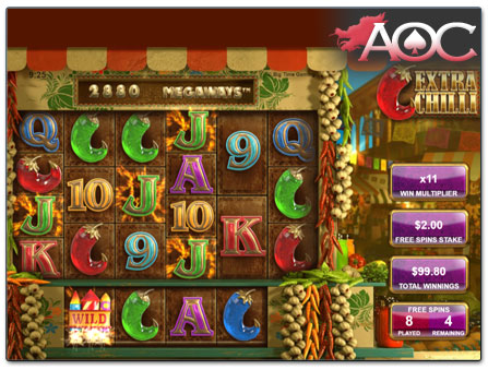 Big Time Gaming Extra Chilli free spins round
