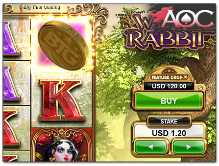Big Time Gaming White Rabbit Feature Drop Coins