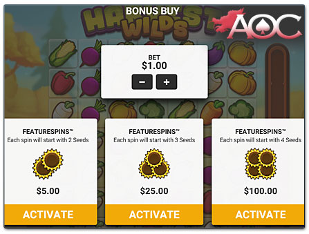 Hacksaw Gaming Harvest Wilds buy bonus slot