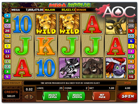 Microgaming Mega Moolah free spins