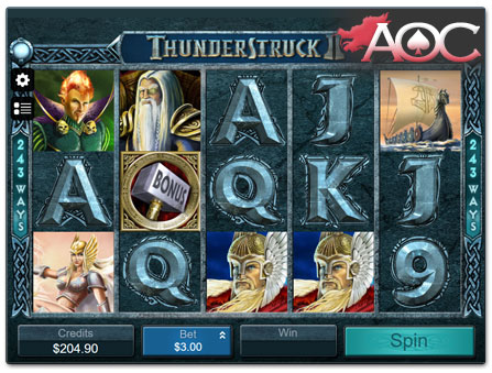 Microgaming Thunderstruck II slot machine