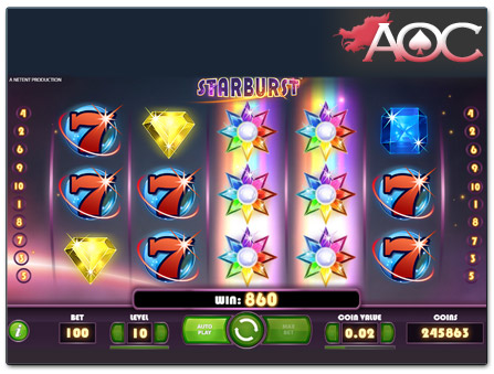 NetEnt Starburst online slot win