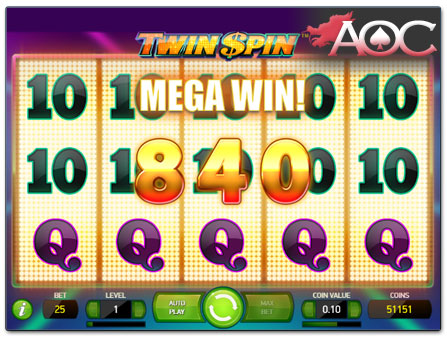 NetEnt Twin Spin online slot win