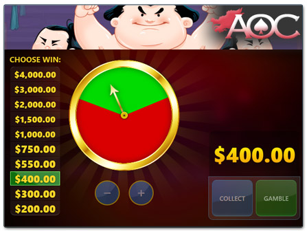 Red Tiger Sumo Spins slot gamble feature