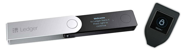 Ledger and Trezor hardware wallet